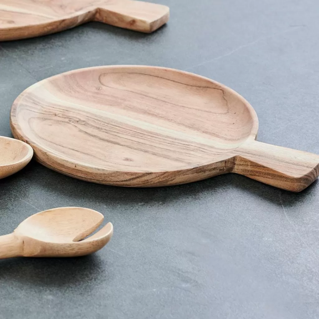 Discount ACACIA CHIC Plato Con Asa Natural Fuentes Para Servir