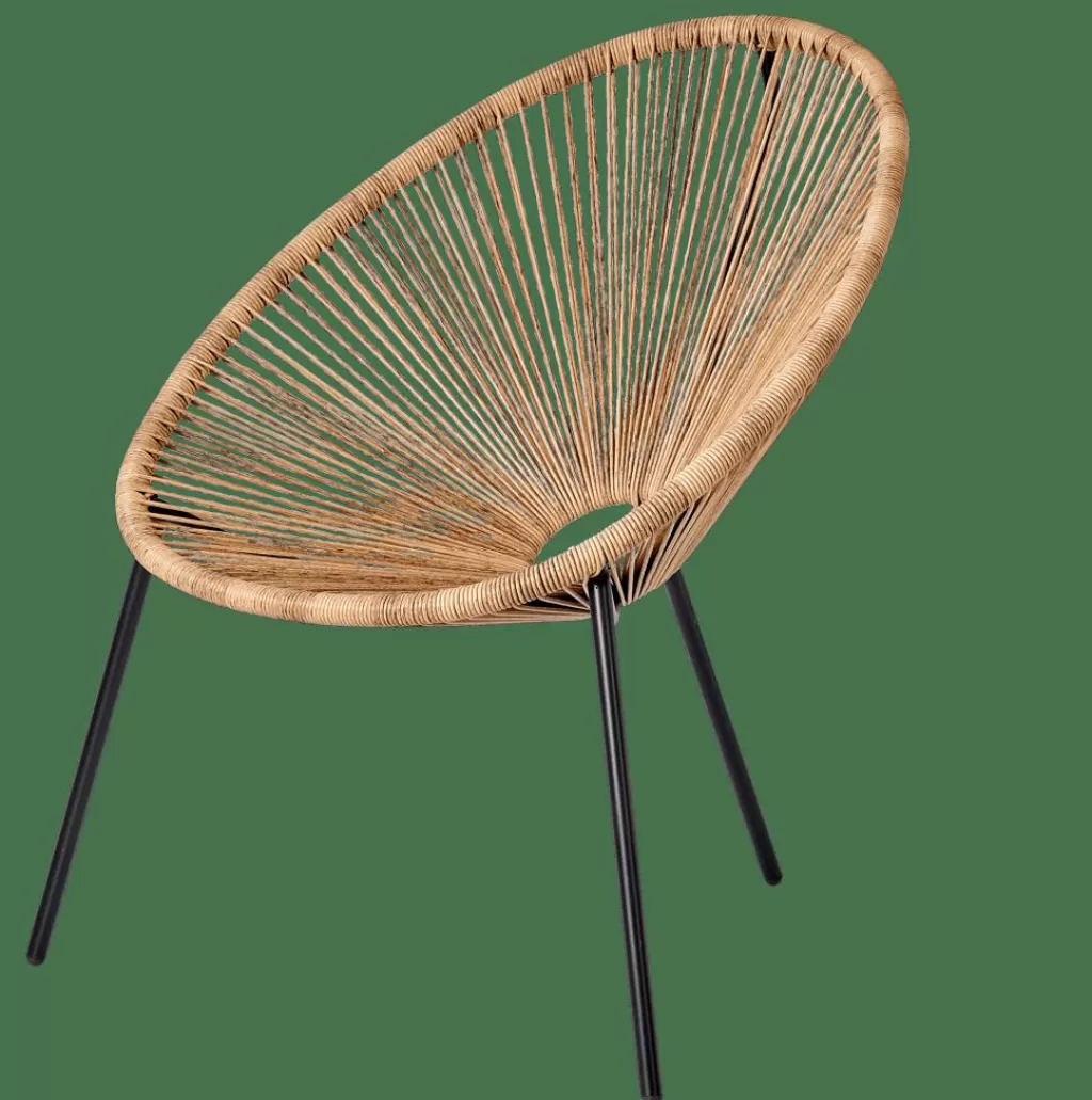 Shop ACAPULCO Silla Lounge Negro, Natural Sillas Lounge