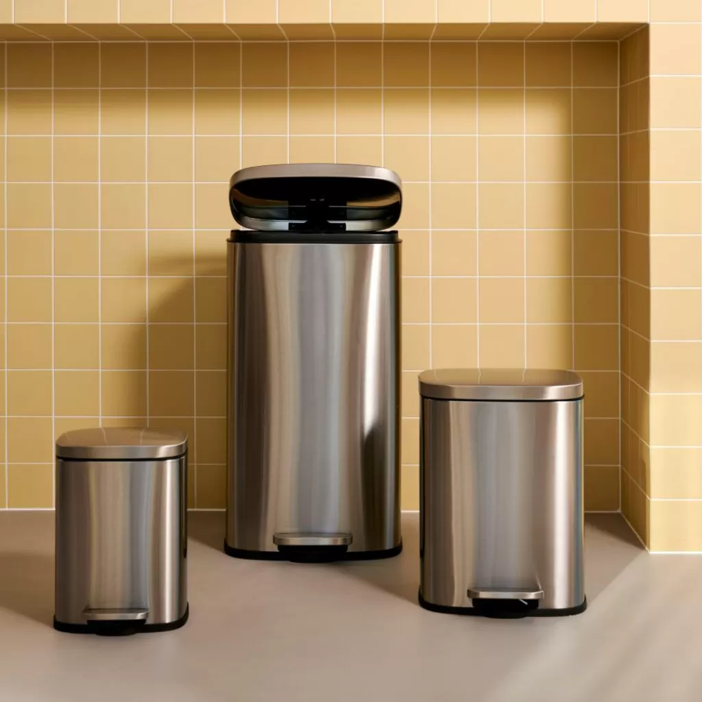 Outlet ADELE Cubo Con Pedal 30L Plateado Cubos De Basura | Papeleras