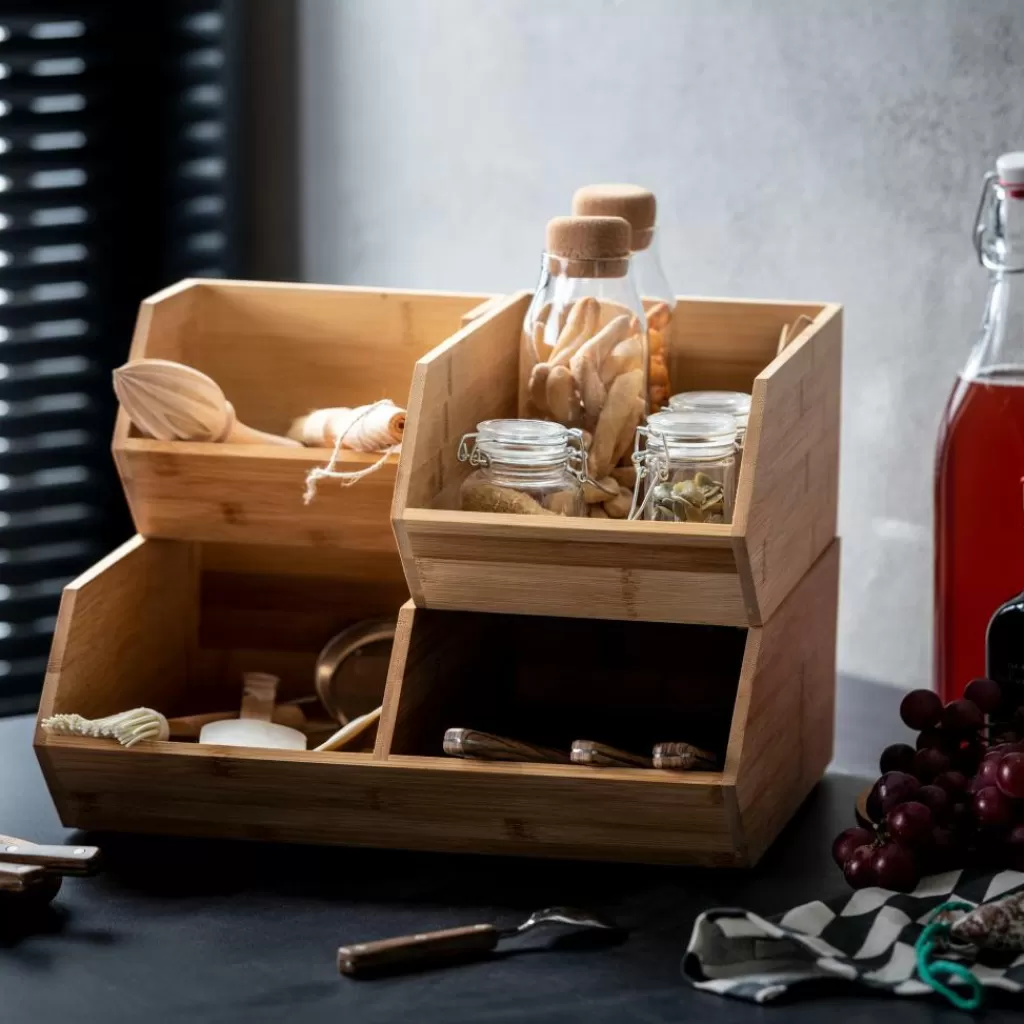 Online BAMBOO Organizador Apilable Natural Latas | Taperes