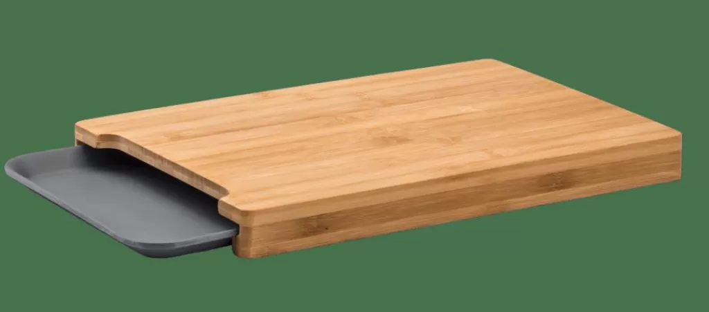 Shop BAMBOO Tabla Para Cortar Con Recipiente Gris, Natural Tablas De Cortar