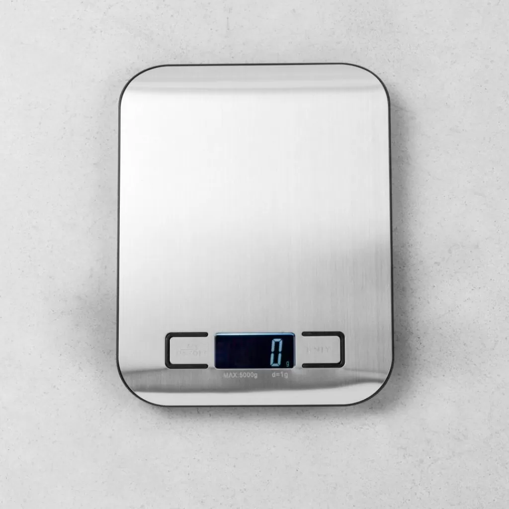 Clearance BASIC Balanza Cocina Digital Metal, Plateado Instrumentos De Cocina