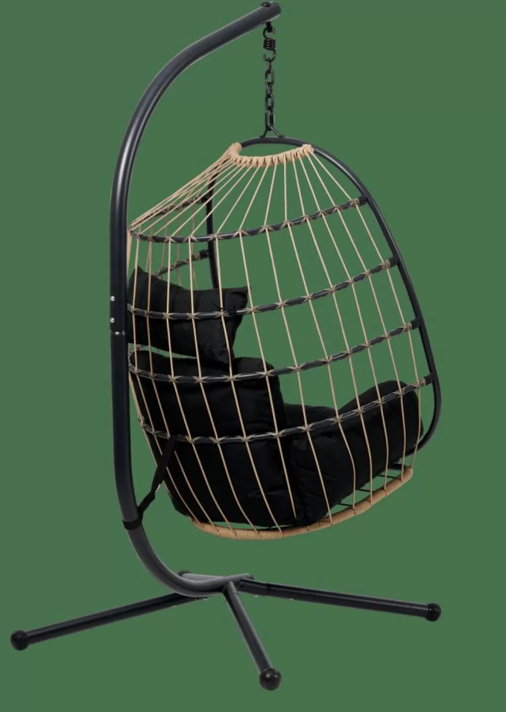 Cheap BAZAI Silla Colgante Con Soporte Negro Sillas Colgantes