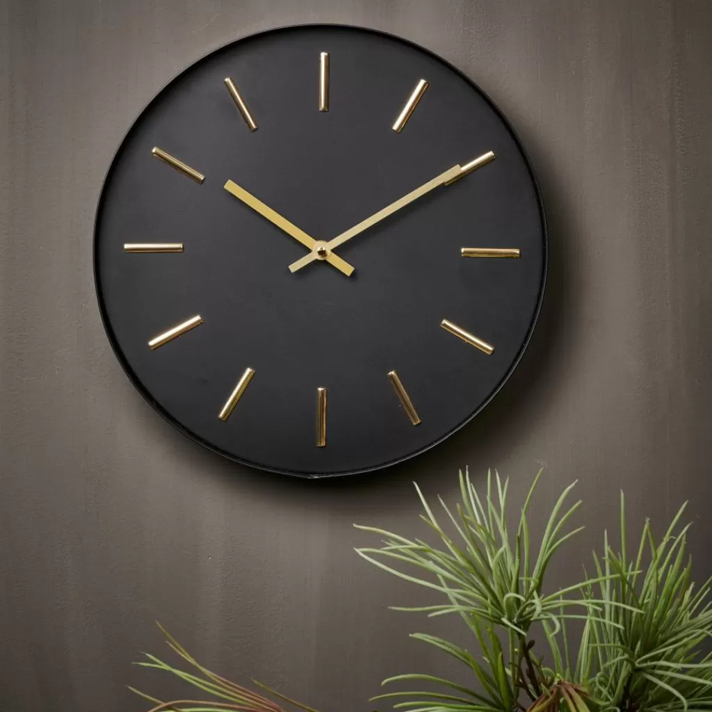 Sale BLACK Reloj De Pared Negro Campanas