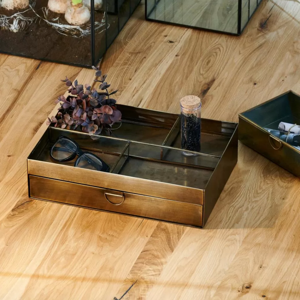 Store BRASS Organizador De Escritorios Bronceado Cajas De Almacenamiento | Cajas Para Cartas