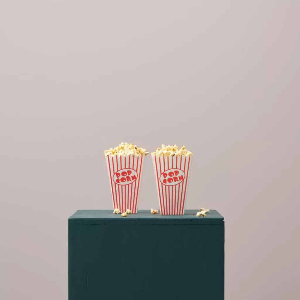 Best CINEMA Vaso De Palomitas Juego De 8 Blanco, Rojo Accesorios De Cocina