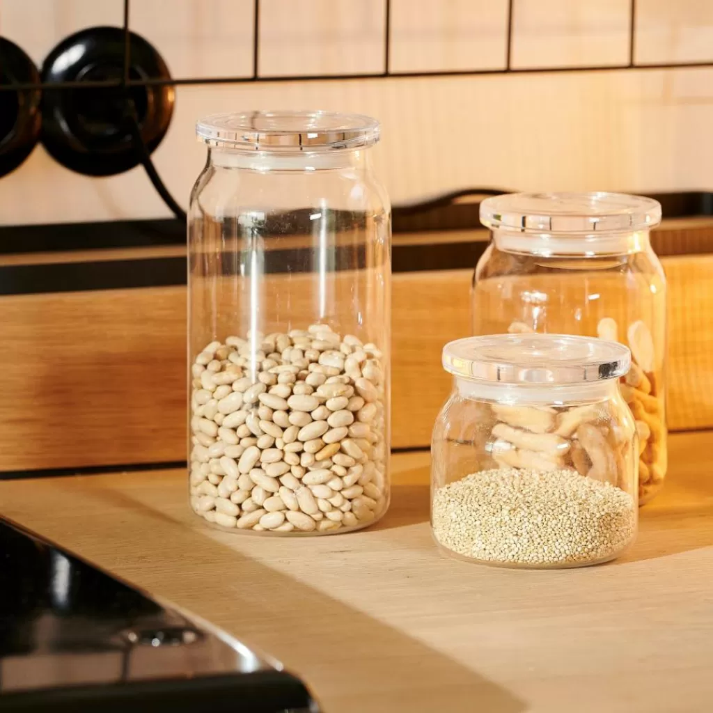 Fashion CRYSTAL Tarro De Cocina Con Tapa Transparente Tarros