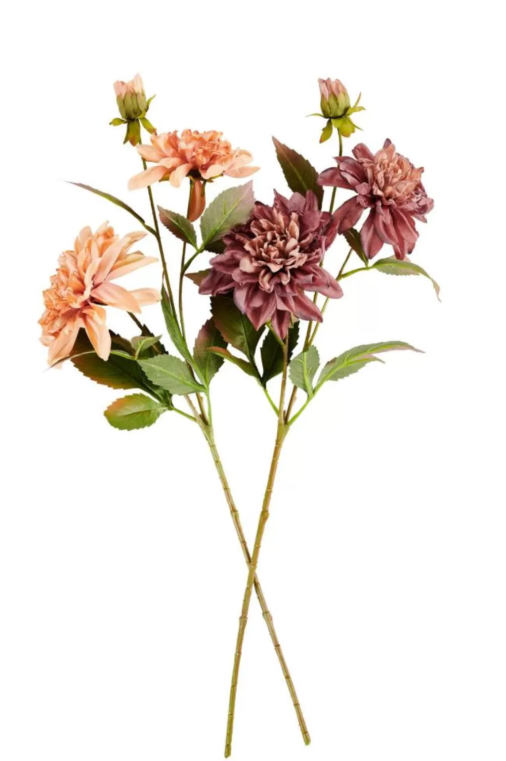 Fashion DAHLIA Rama De Flores Melocotón Flores Artificiales