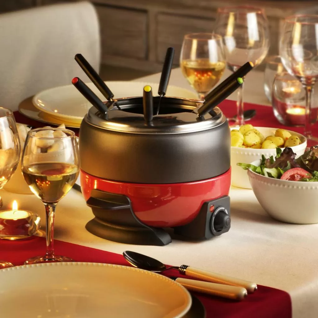 Flash Sale DINNER Juego De Fondue Con 6 Tenedores Negro, Rojo Equipamiento De Cocina