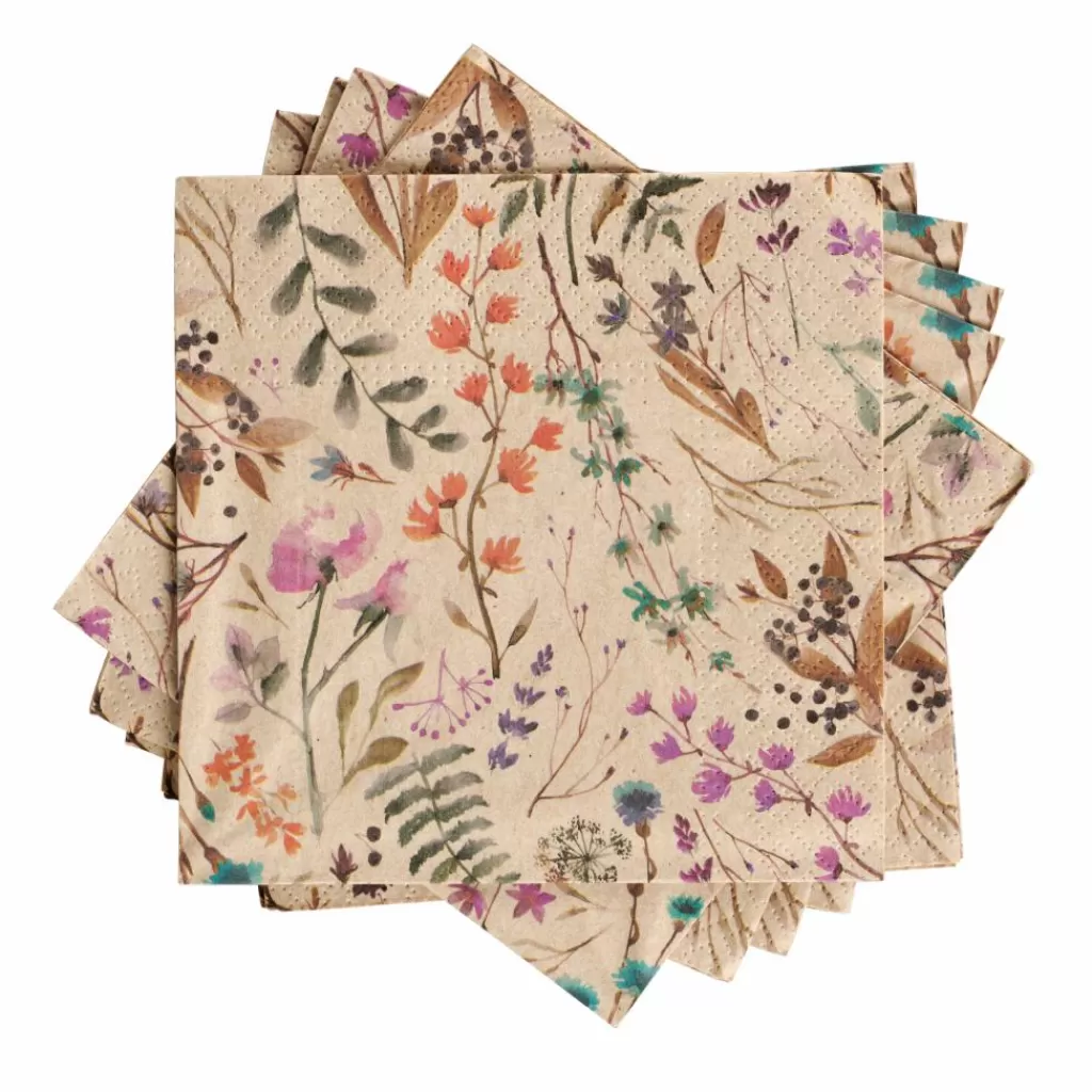 Clearance ECO DRIED FLOWER Paquete De 20 Servilletas Multicolor Servilletas