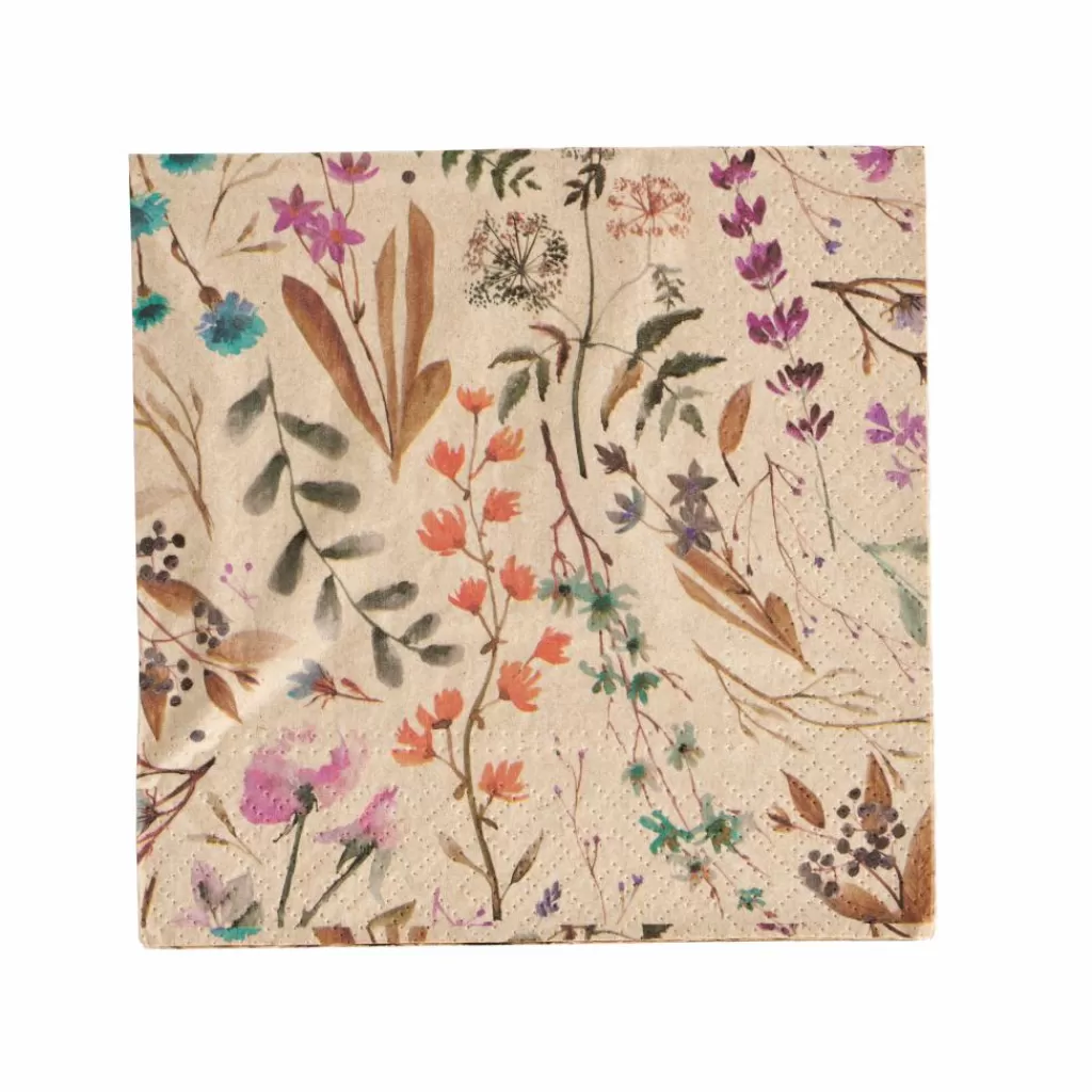 Clearance ECO DRIED FLOWER Paquete De 20 Servilletas Multicolor Servilletas