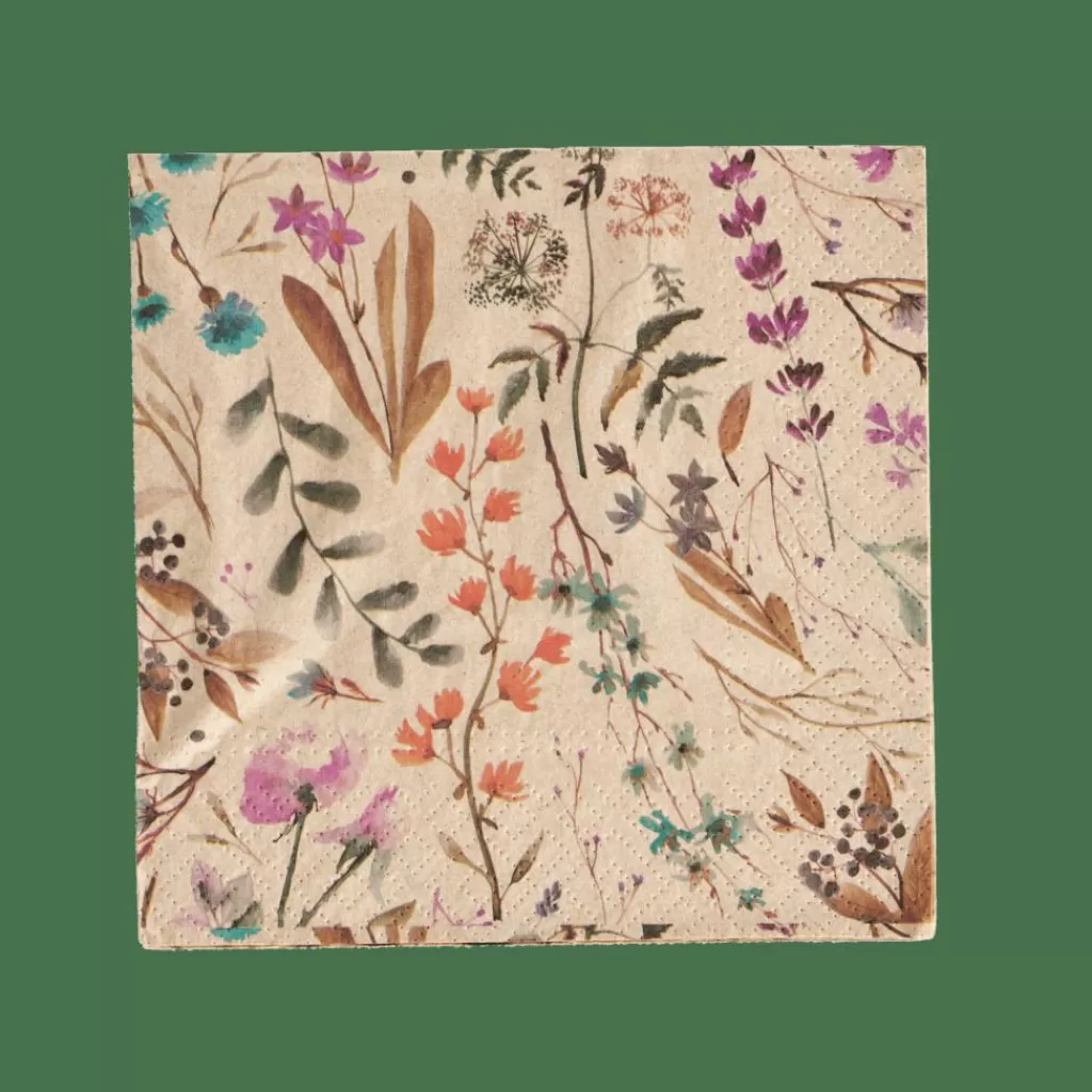 Flash Sale ECO DRIED FLOWER Paquete De 20 Servilletas Multicolor Servilletas