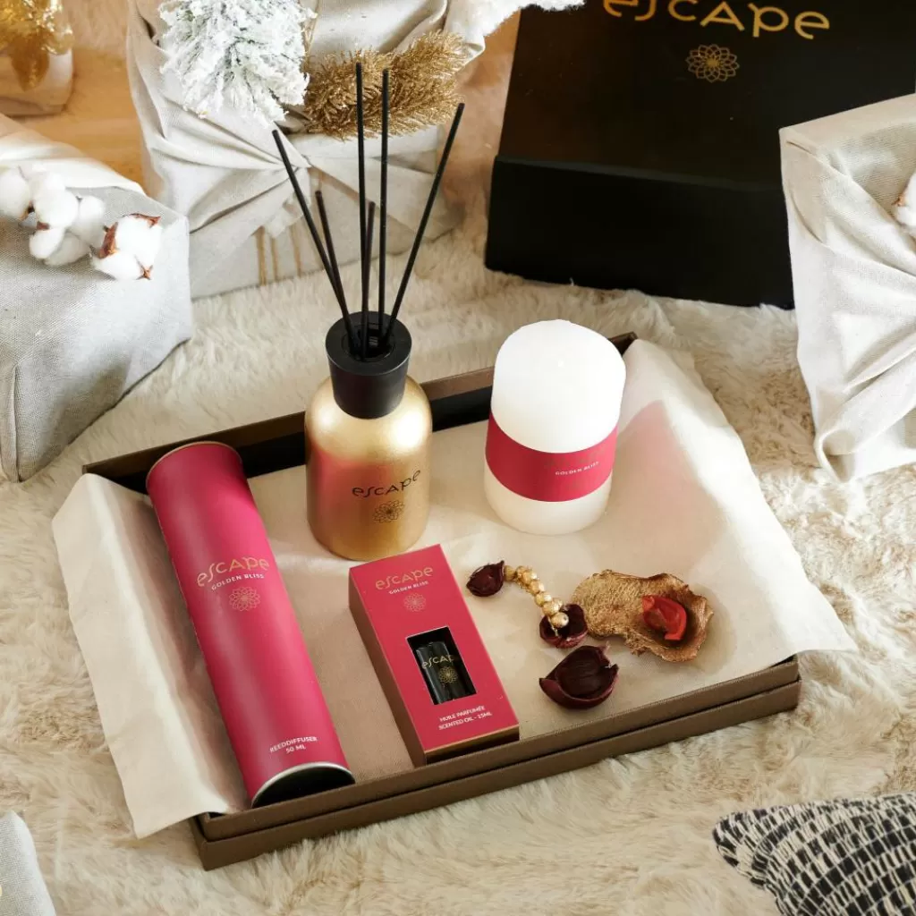 Flash Sale ESCAPE GOLDEN BLISS Aceite Perfumado Dorado, Burdeos Articulos Aromáticos