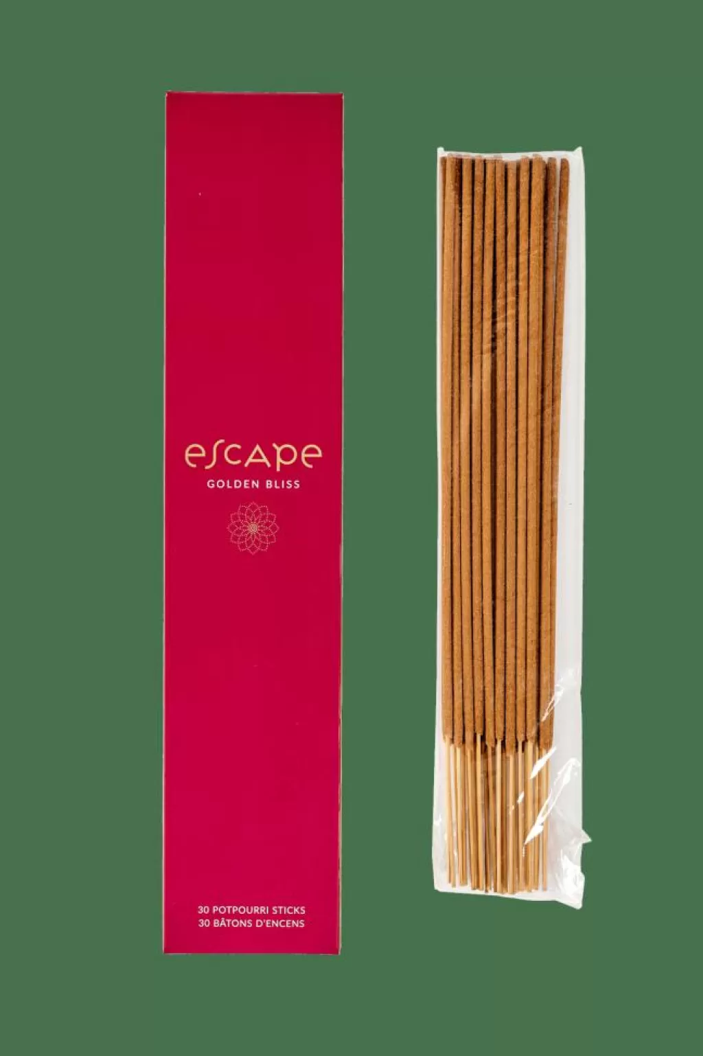 Flash Sale ESCAPE GOLDEN BLISS Incienso 30 Palillos Burdeos Articulos Aromáticos