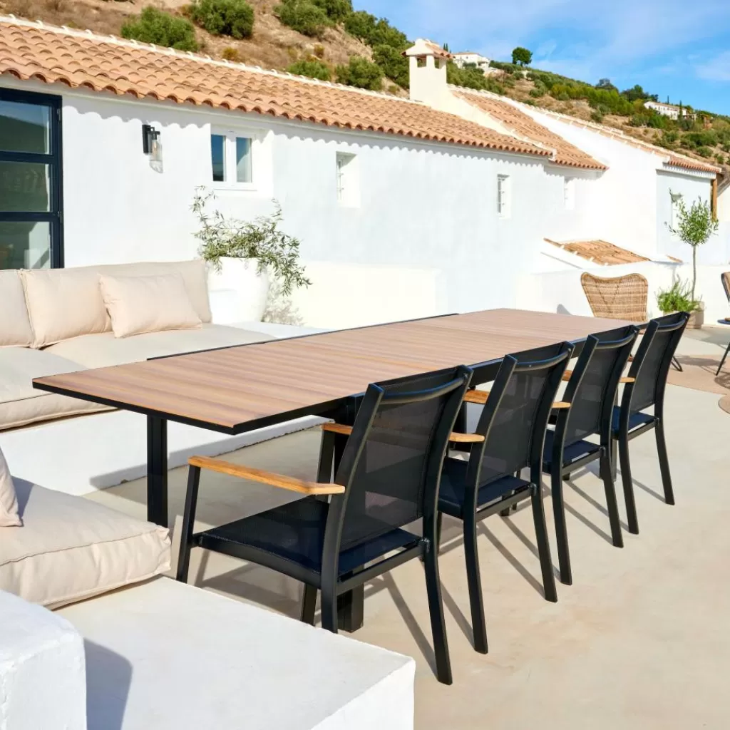 Cheap ETHAN Mesa Extensible Negro, Natural Mesas De Jardín