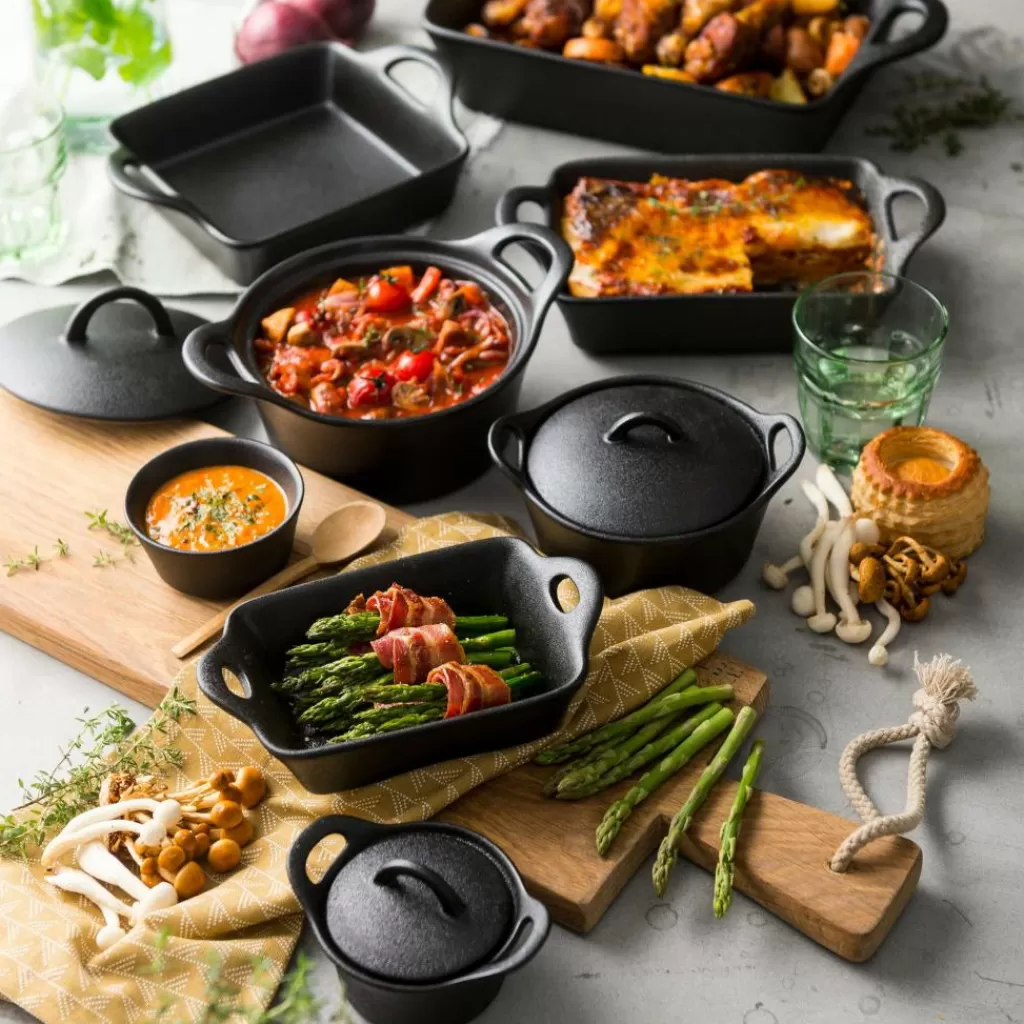 Best FERO Cazuela Para Horno Con Tapa 80 CL Negro Fuentes De Horno