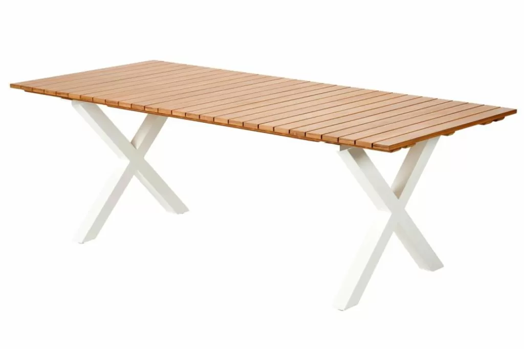 Shop FORMAX Mesa De Jardín Con Patas En X Natural/blanco Mesas De Jardín