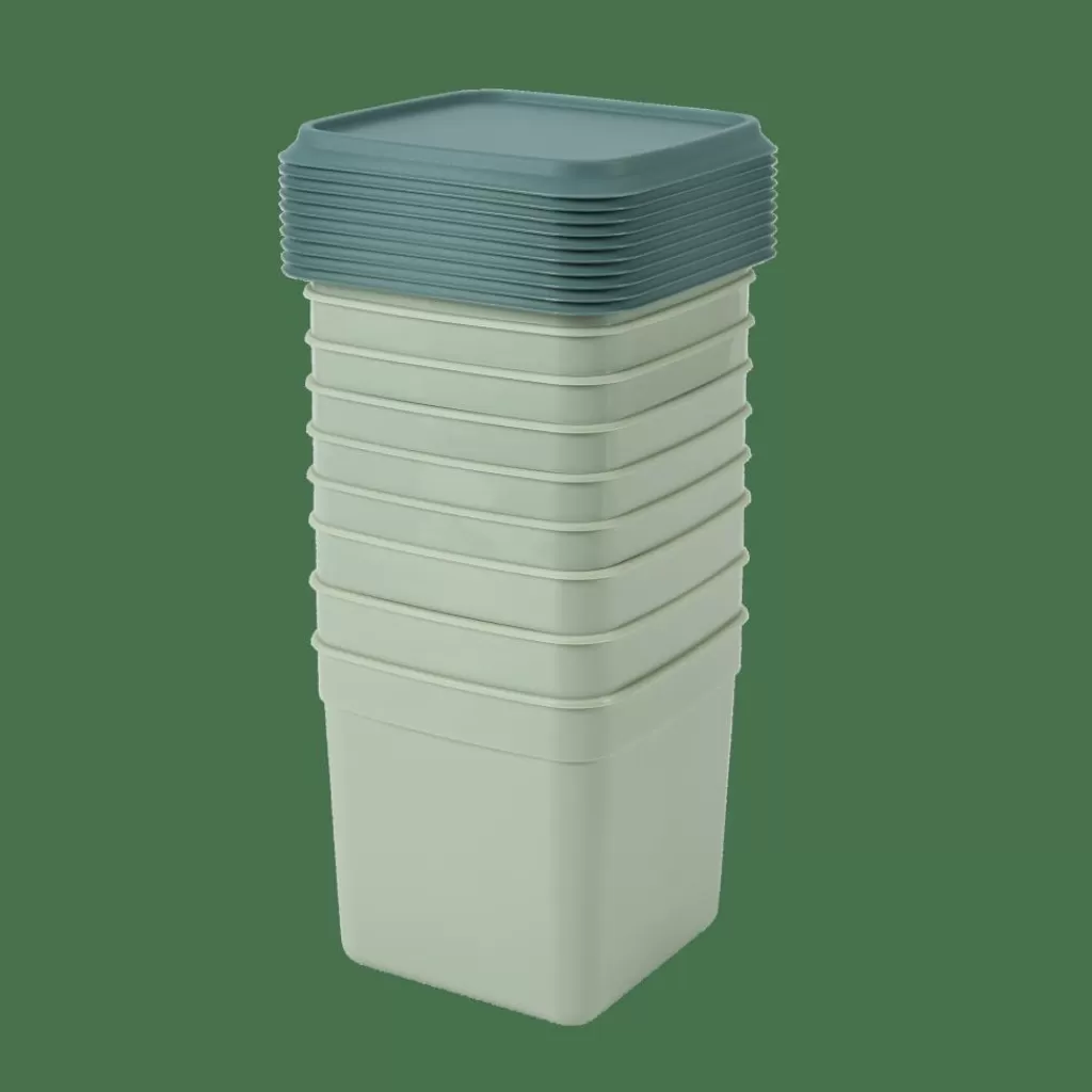 Shop FREEZER Cajas Congeladoras Juego De 10 Menta, Verde Oscuro Taperes