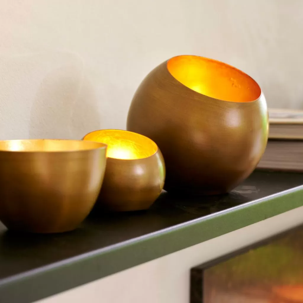 Outlet GIMINI Soporte Para Vela Pequeña Dorado Soprortes Para Velitas