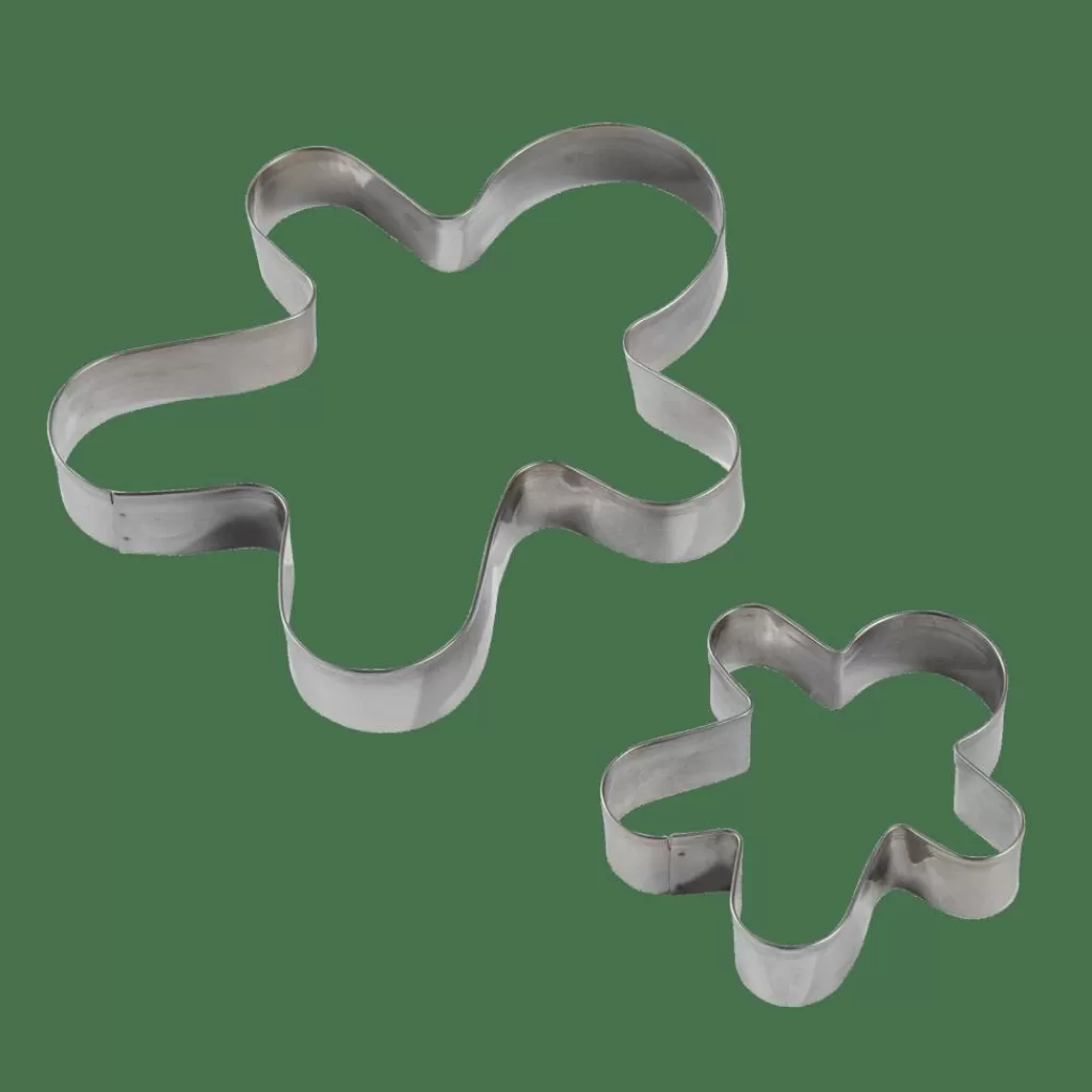Flash Sale GINGERBREAD Moldes Juego De 2 Plateado Moldes