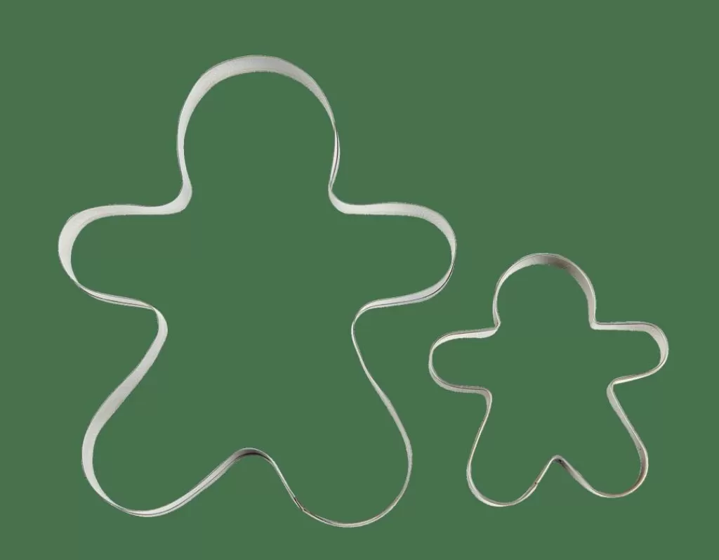Flash Sale GINGERBREAD Moldes Juego De 2 Plateado Moldes