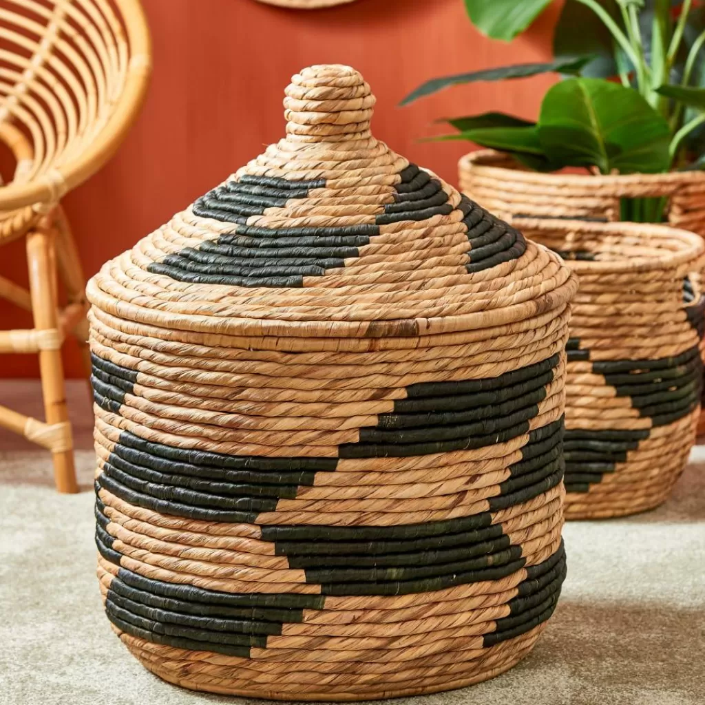 Sale GUATEMALA Cesta Negro, Natural Cestas De Almacenaje