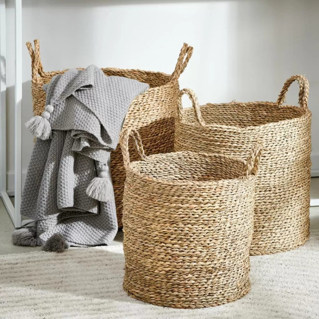 Cheap HUSH Cesta Natural Cestas De Almacenaje