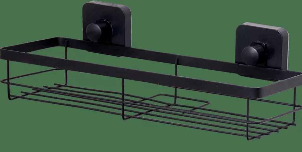 Store INDUSTRIA Cesta De Ducha Con Ventosas Negro Accesorios De Ducha