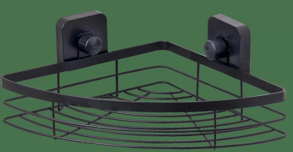 Store INDUSTRIA Rinconera Para Ducha Con Ventosas Negro Accesorios De Ducha