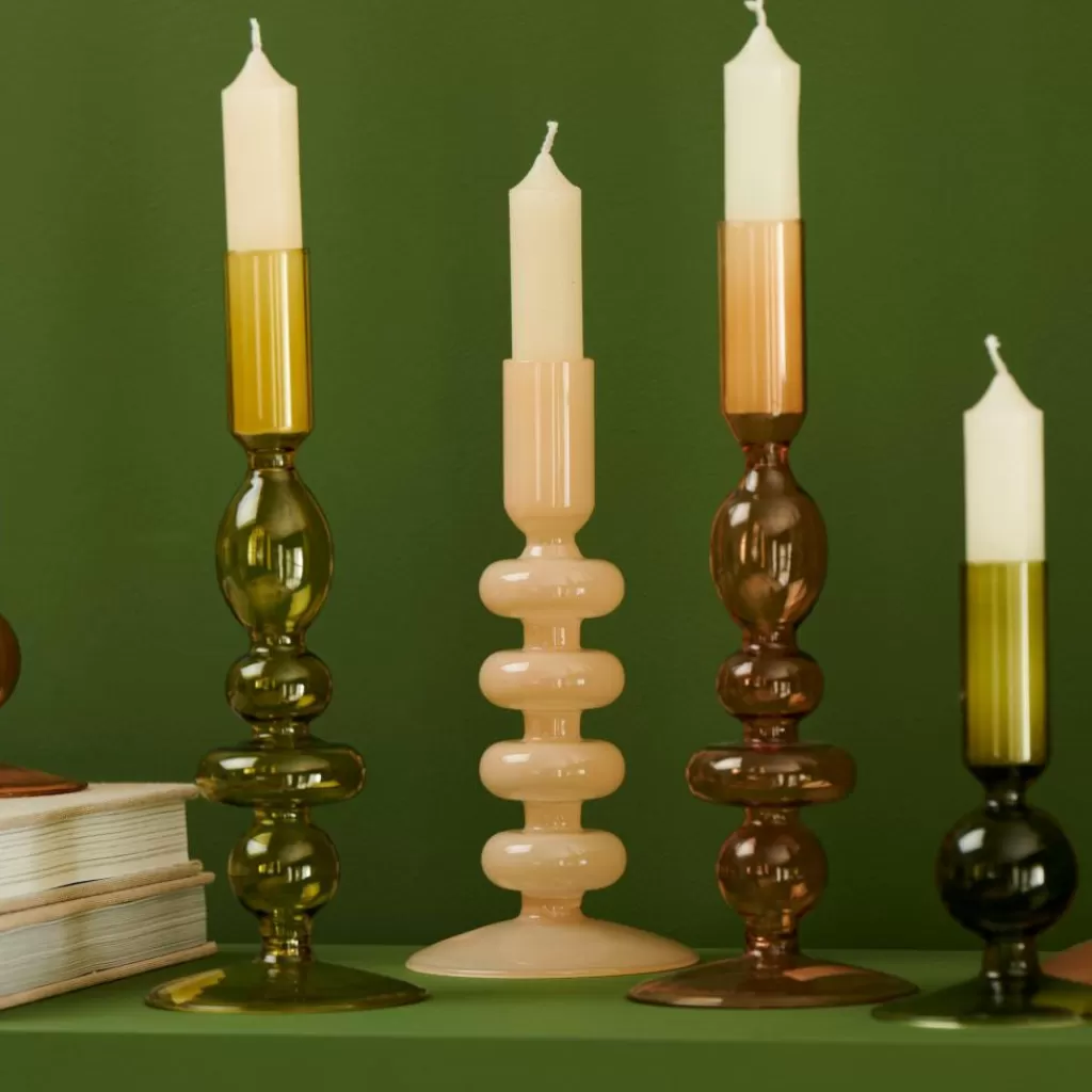 New ISA Candelabro Crema Opalina Crema Candelabros