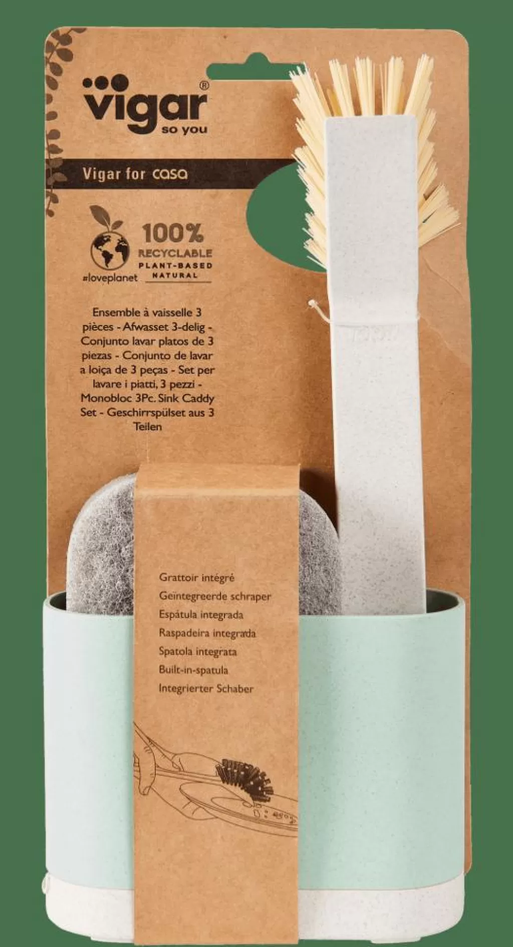 Sale JASMIN Cepillo Lavaplat/sop Con Esponja Verde Fregar