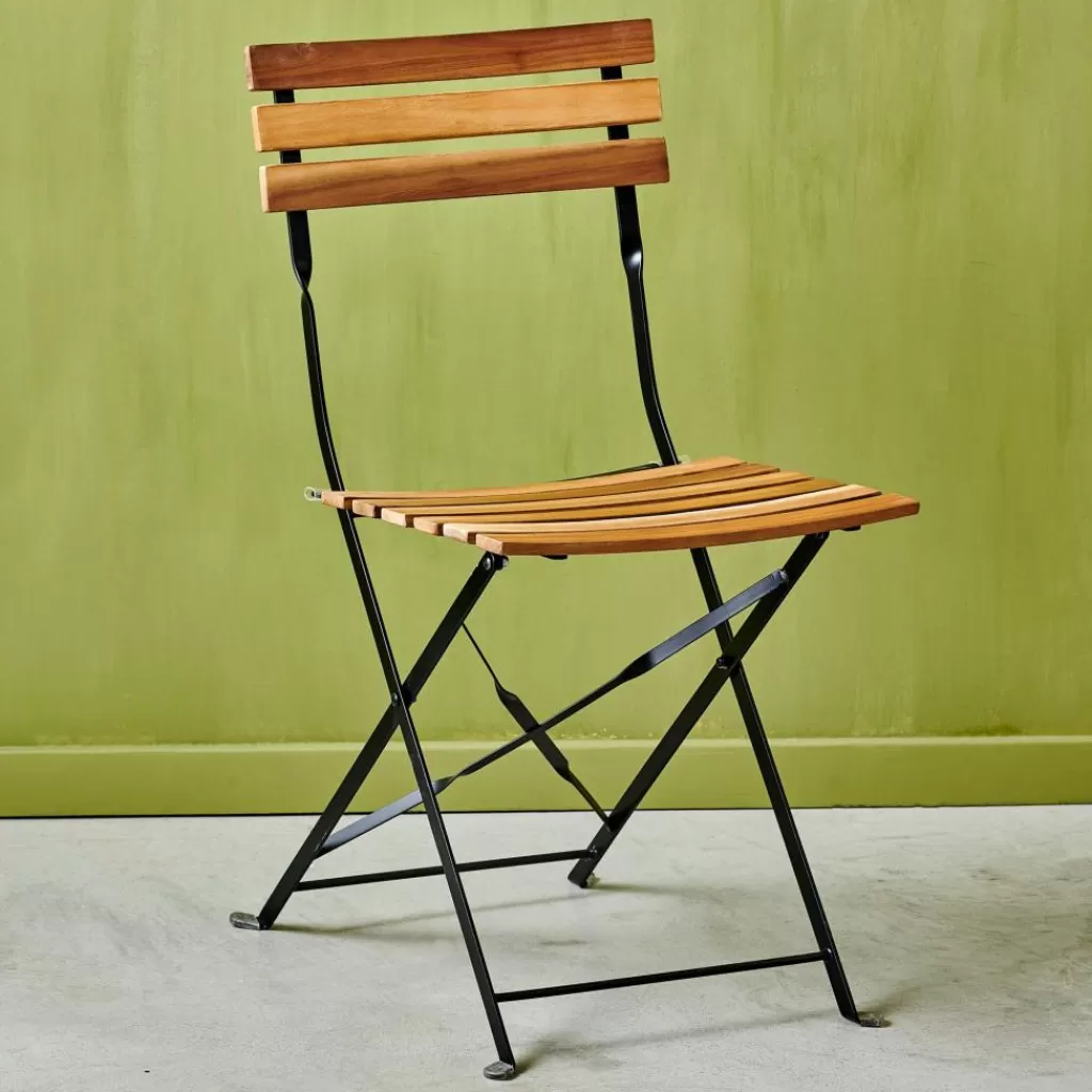 New KAPAS Silla Plegable Natural Sillas De Bistro | Sillas De Jardín
