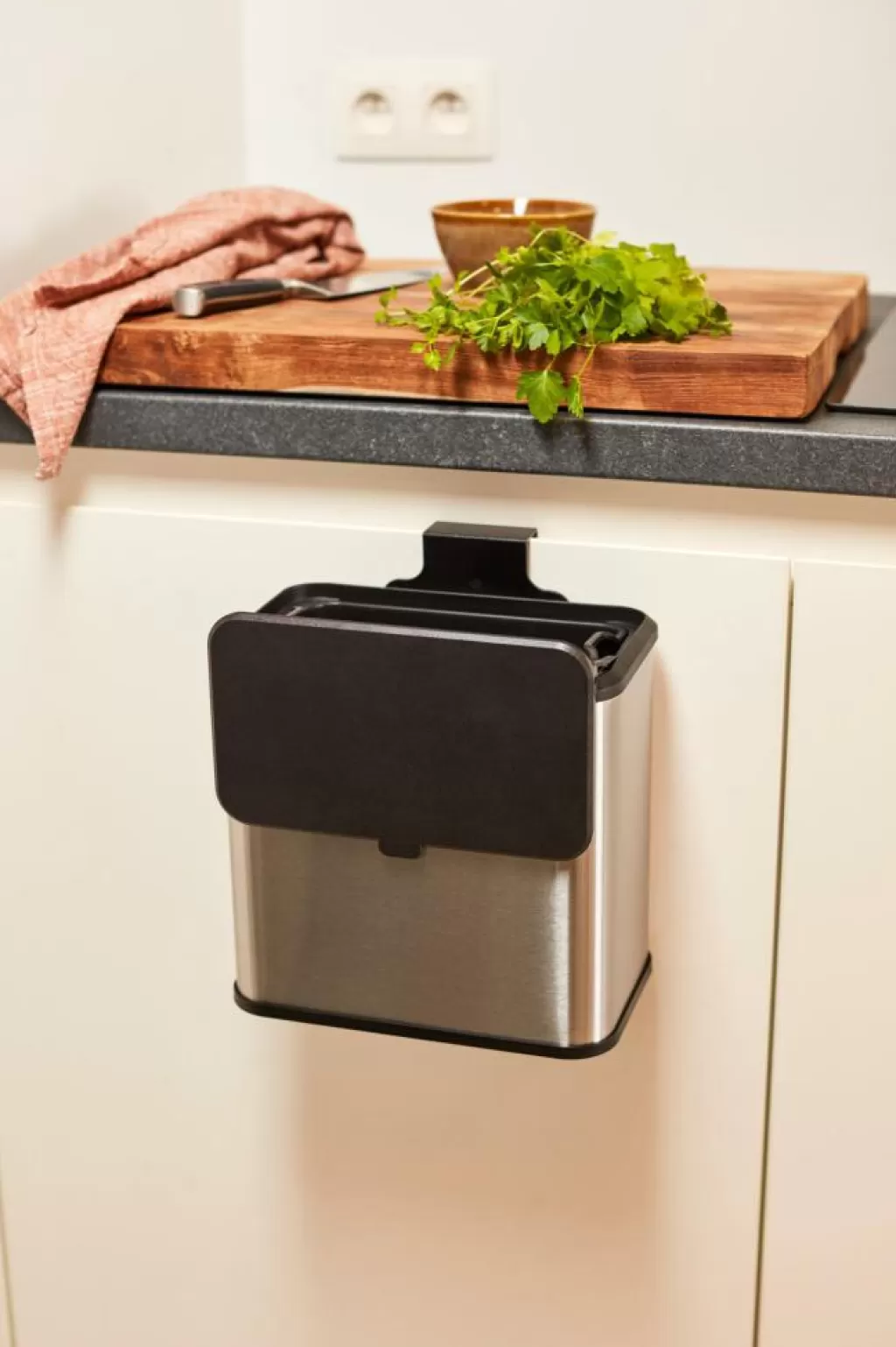 Hot KITCHEN Cubo De Basura Armario 5L Acero Inoxidable Cubos De Basura