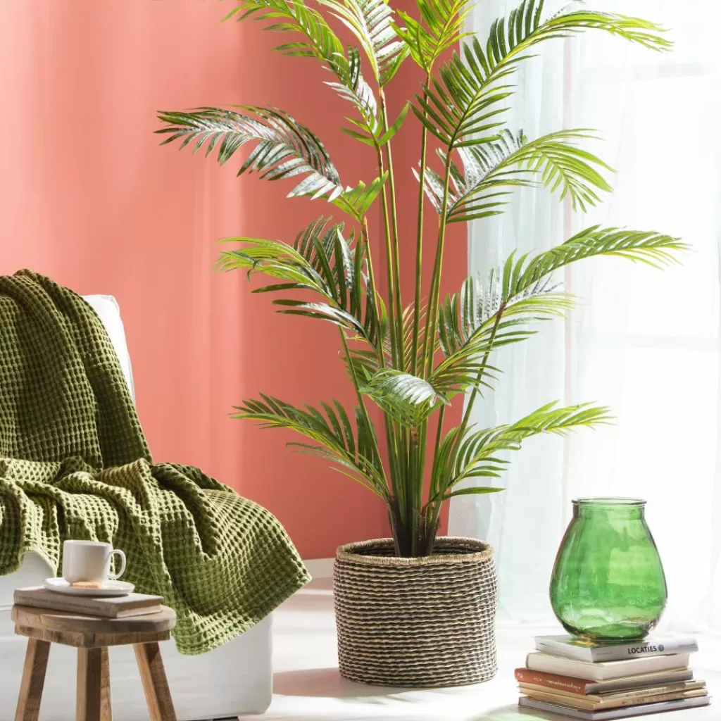 Cheap KWAI Palmera Verde Plantas Artificiales
