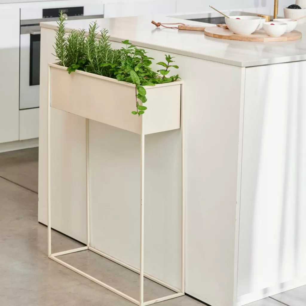 Discount LARGO Macetero Crema Soportes Para Plantas