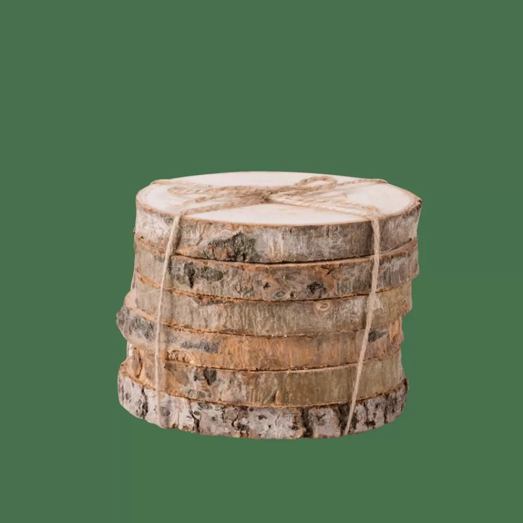 Store MADERA Posavasos Juego De 6 Natural Accesorios Coctéles