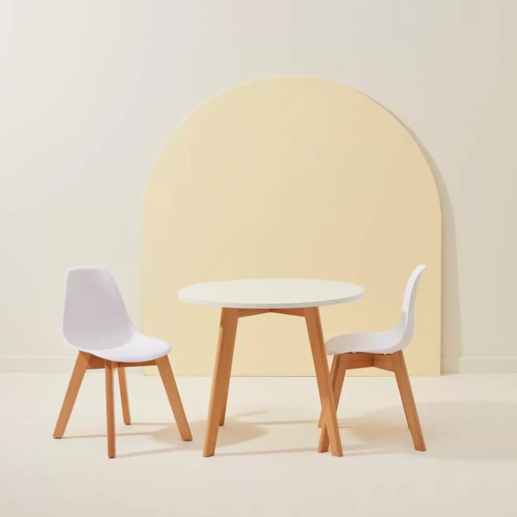Cheap MATHIAS Mesa Para Niños Con 2 Sillas Natural/blanco Kids