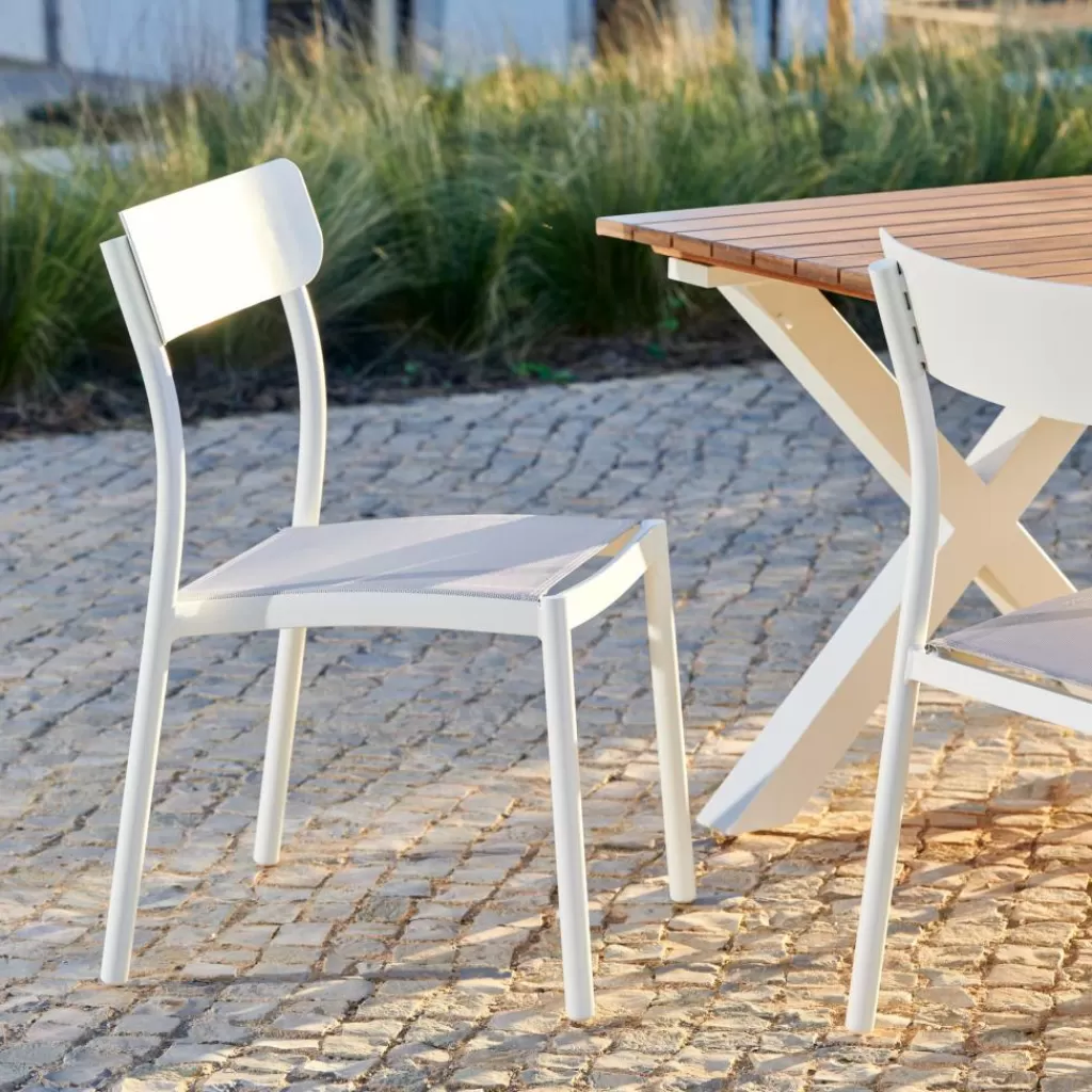 Clearance MAVAS Silla Apilable Blanco Sillas De Jardín