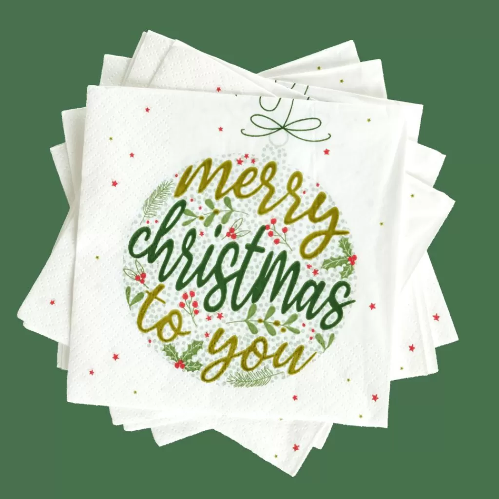 Online MERRY TO YOU Paquete De 20 Servilletas Verde Servilletas