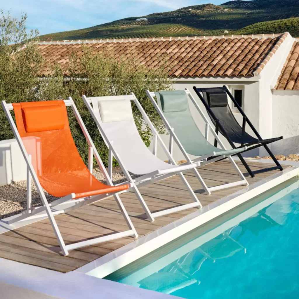 Best MONTEREY Silla Plegable Blanco Hamacas De Playa