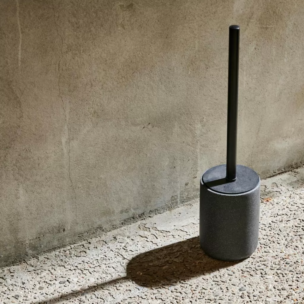 Store MOON Cepillo WC En Soporte Negro, Gris Oscuro Accesorios Water