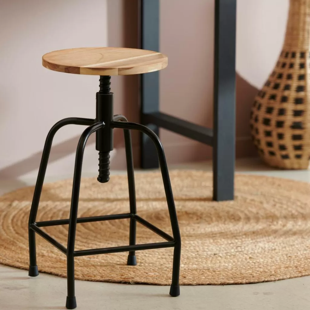 Online NEW BEDFORD Taburete Negro, Natural Taburetes De Bar | Taburetes