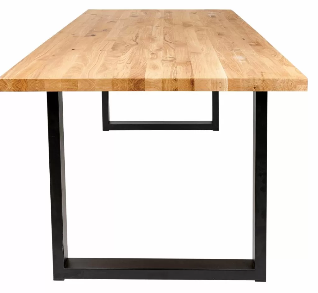 Cheap NEW OAK Mesa De Comedor Con Patas En U De Metal Mesa De Comedor