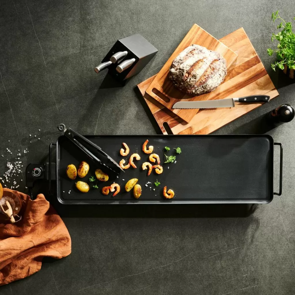 Online NEW PLANCHA Plancha Para Asar XXL Negro Equipamiento De Cocina
