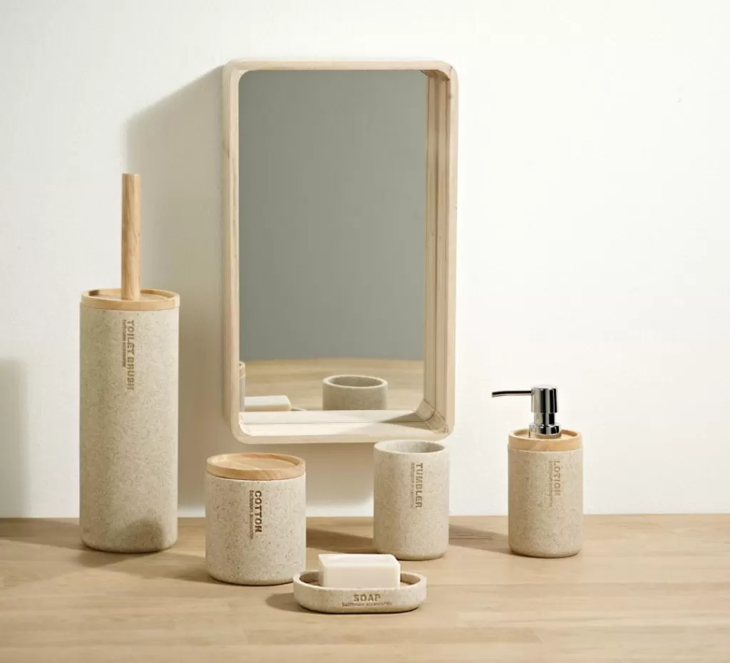 Discount NEW RESIN Cepillo WC En Soporte Natural Accesorios Water
