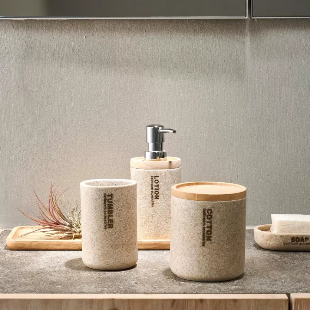 Outlet NEW RESIN Jabonera Natural Accesorios De Tocador