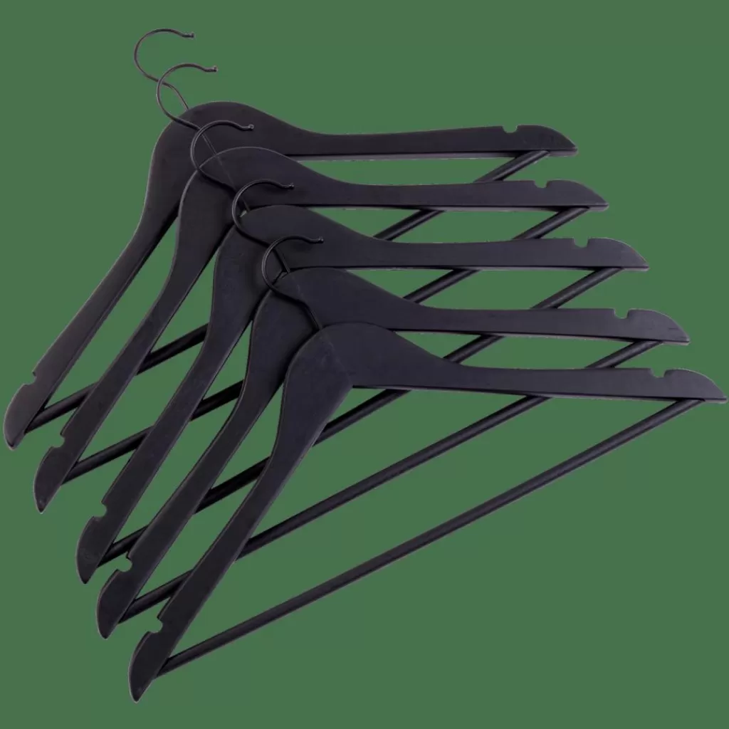 Flash Sale NEW WOOD Perchas Juego De 5 Negro Perchas