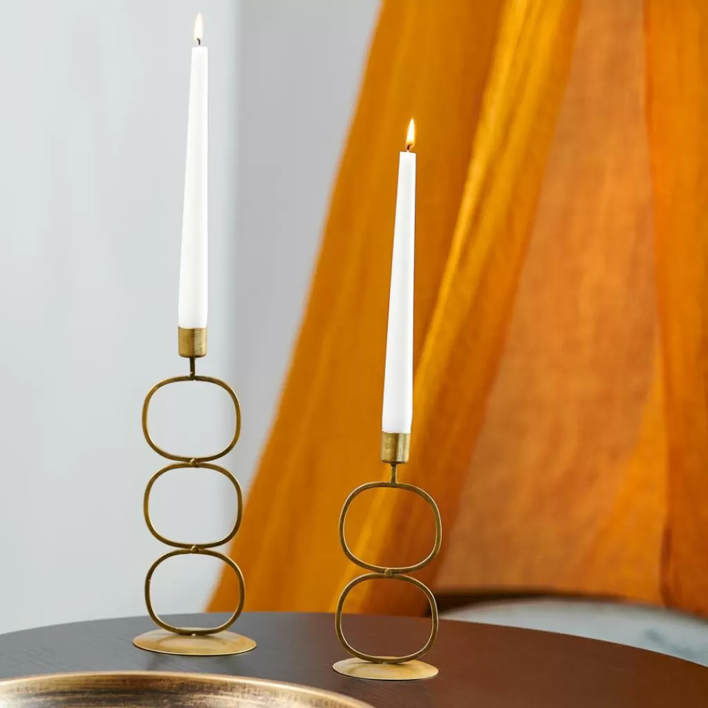 Outlet OVAL Portavelas Dorado Candelabros