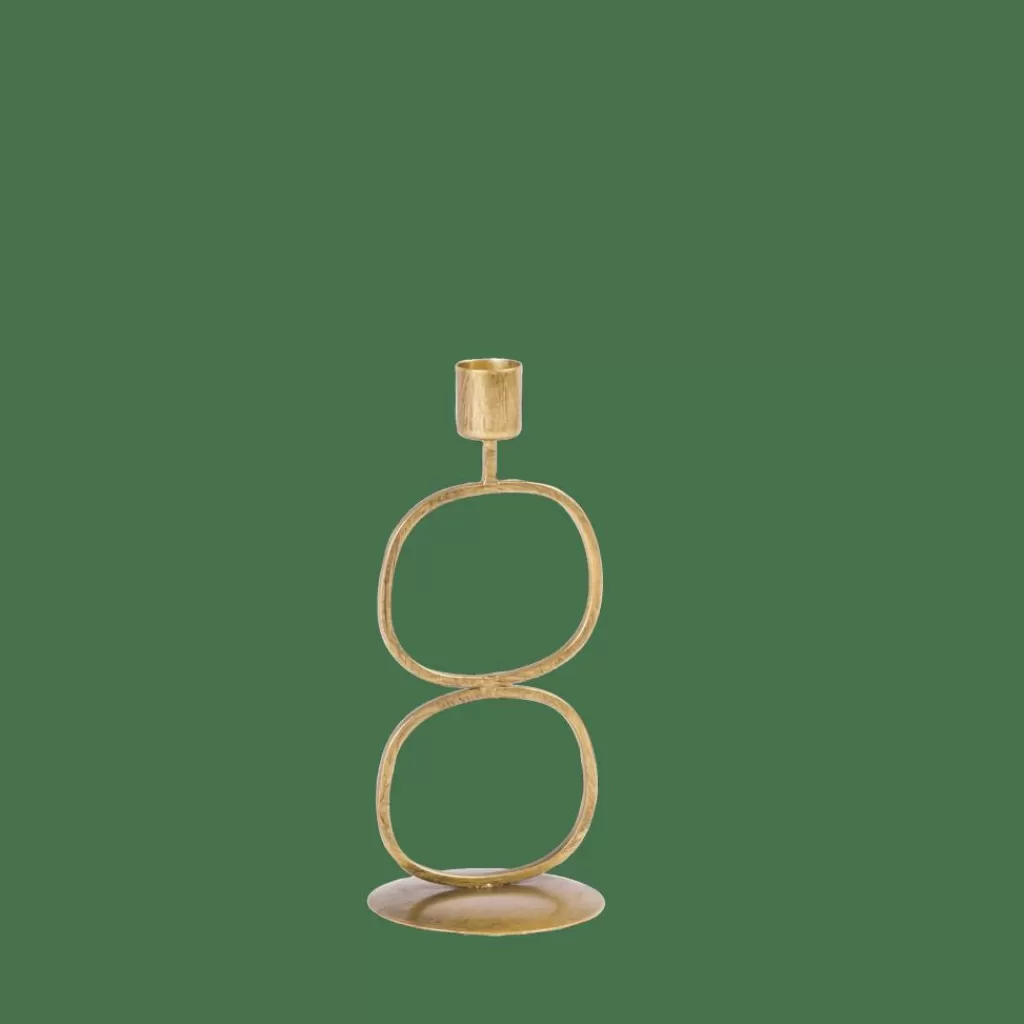 Outlet OVAL Portavelas Dorado Candelabros
