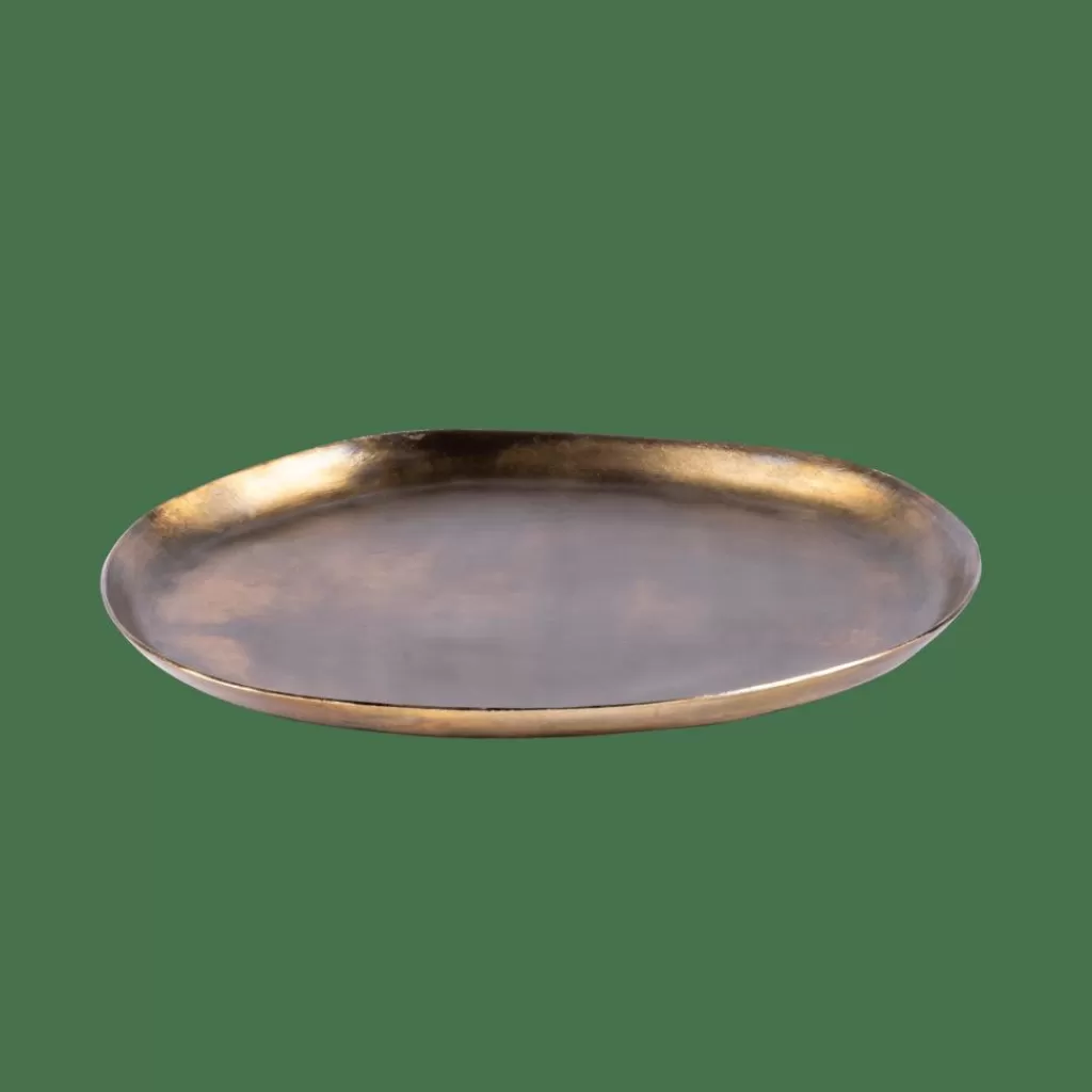 Sale OVALS Bandeja Para Presentar Dorado Fuentes Decorativas